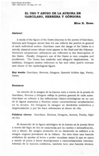 El uso y abuso de la Aurora en Garcilaso, Herrera y Góngora