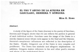 El uso y abuso de la Aurora en Garcilaso, Herrera y Góngora