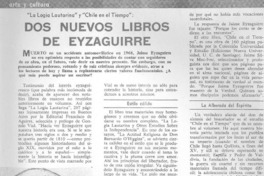 Dos nuevos libros de Eyzaguirre.
