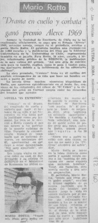 "Drama en cuello y corbata" ganó Premio Alerce 1969.
