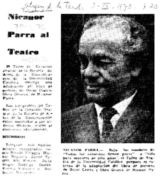Nicanor Parra al teatro