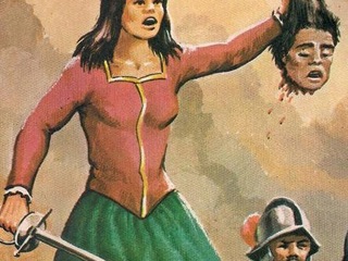 Ins de Surez, sosteniendo la cabeza de Quilicanta.