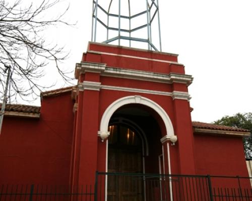 Imagen del monumento Torre, atrio y uno de los muros perimetrales de la Iglesia de la Inmaculada Concepción