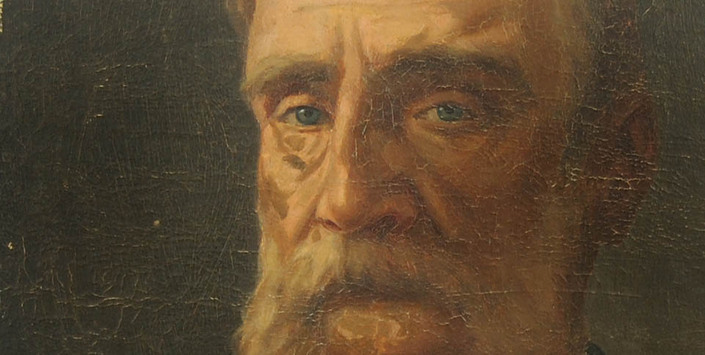 Detalle del retrato de don Ignacio Collao. Atribuida a Esther Ruiz.
