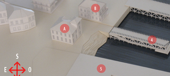 Maqueta de la Poza de Antofagasta: Vista del Muelle Fiscal o de Pasajeros