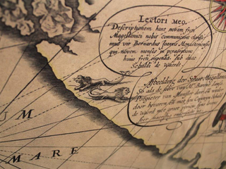 Detalle de mapa de la exposicin de cartografa