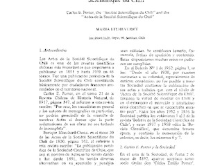 Actes de la Socit Scientifique du Chili