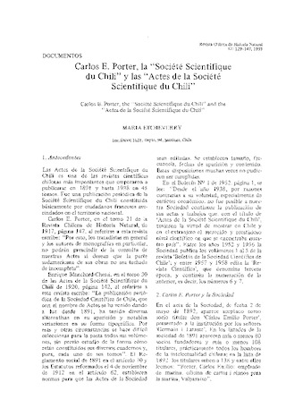 Actes de la Socit Scientifique du Chili