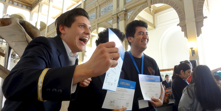 Alumnos ganadores de la versin 2016 de la Feria Cientfica del MNHN.