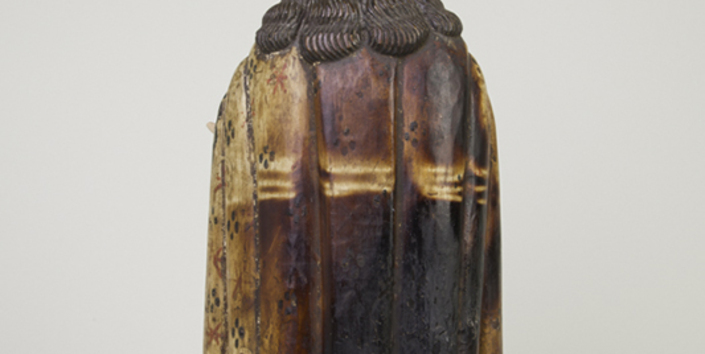 Escultura virgen de la Merced, reverso