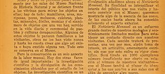 Portada del nmero 1 del Noticiario Mensual del MNHN.