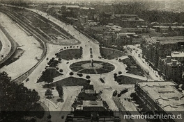 Pie de foto: Plaza Italia desde el aire en 1934