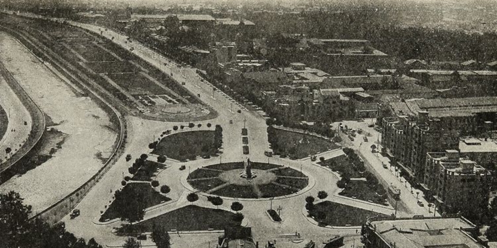 Pie de foto: Plaza Italia desde el aire en 1934