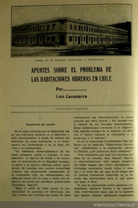 Apuntes sobre el problema de las habitaciones obreras en Chile