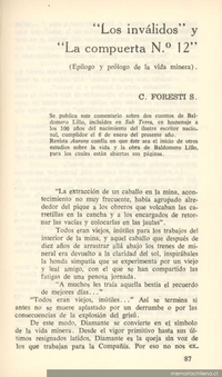 "Los inválidos" y "La compuerta No. 12"
