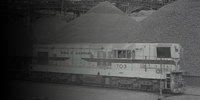 Tren de la Mina de Algarrobo, hacia 1960. Fotografía de Jack Ceitelis.