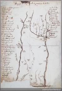 Bosquejo de un plano de la provincia de Talca