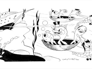 Jorge Christie Ilustracio&#769;n para el libro El pez vagabundo 1947