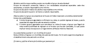 Preguntas Frecuentes Departamento Educativo