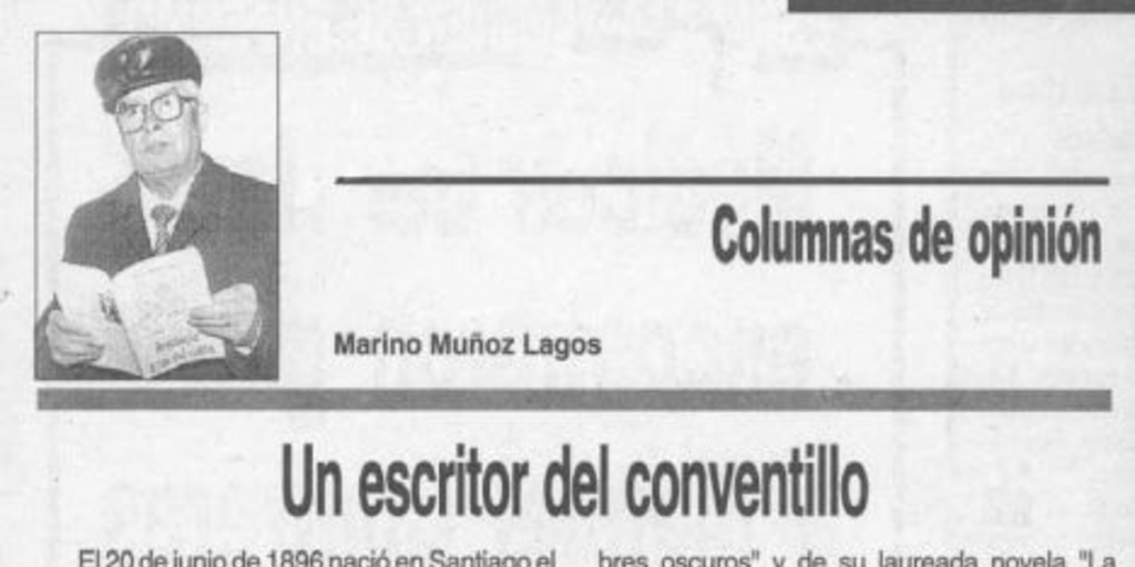 Comumnas de opinión : Un escritor del conventillo