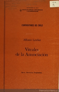 Vitrales de la anunciación [microforma] : [para soprano coro femenino y orquesta de cámara] op.20 (1949)