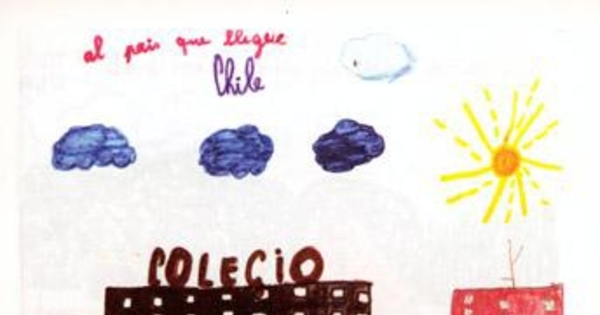Dibujo de Marión sobre Chile, 8 años, julio de 1989