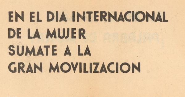 En el Día Internacional de la Mujer, 1983-1988