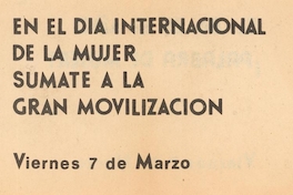 En el Día Internacional de la Mujer, 1983-1988