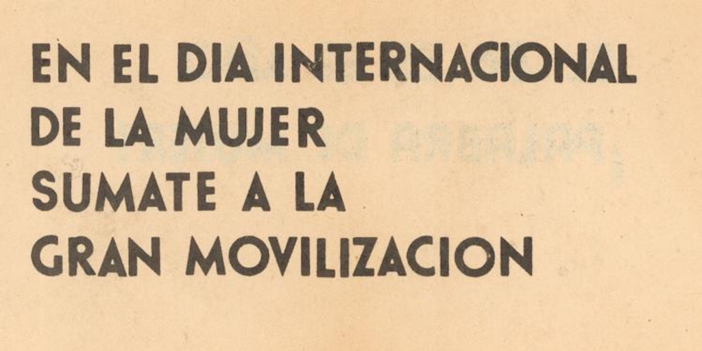 En el Día Internacional de la Mujer, 1983-1988