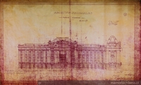 Archivos Nacionales: fachada principal, Santiago, 1918