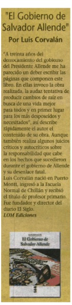 "El gobierno de Salvador Allende".