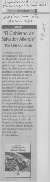"El Gobierno de Salvador Allende".