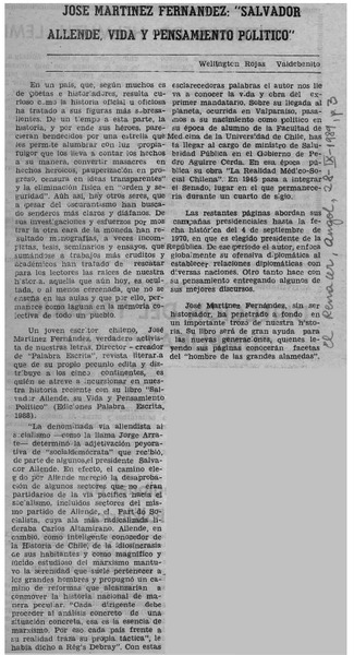 "Salvador Allende, vida y pensamiento político"  [artículo] Wellington Rojas.