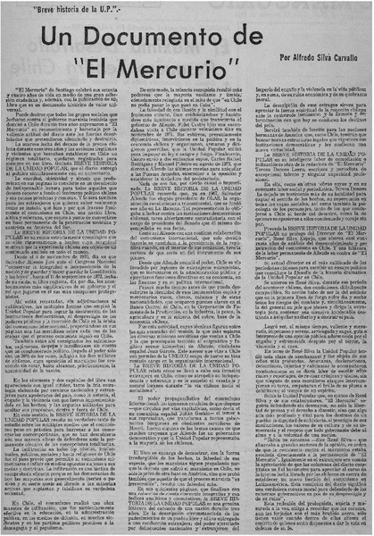 Un Documento de "El Mercurio"