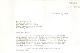 [Carta] 1965 nov. 7, Pound Ridge, New York, [Estados Unidos] [a] Robert W. Hill, New York, [Estados Unidos]