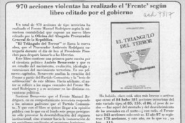 970 acciones violentas ha realizado el 'Frente' según libro editado por el gobierno