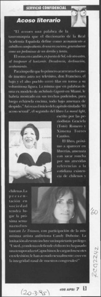 Acoso literario  [artículo].