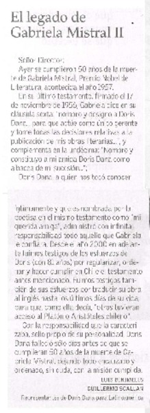 El legado de Gabriela Mistral I