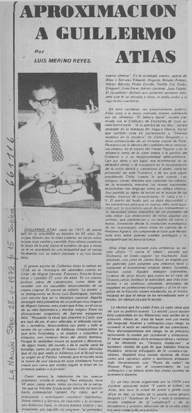 Aproximación a Guillermo Atías  [artículo] Luis Merino Reyes.