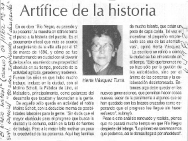Artífice de la historia  [artículo]