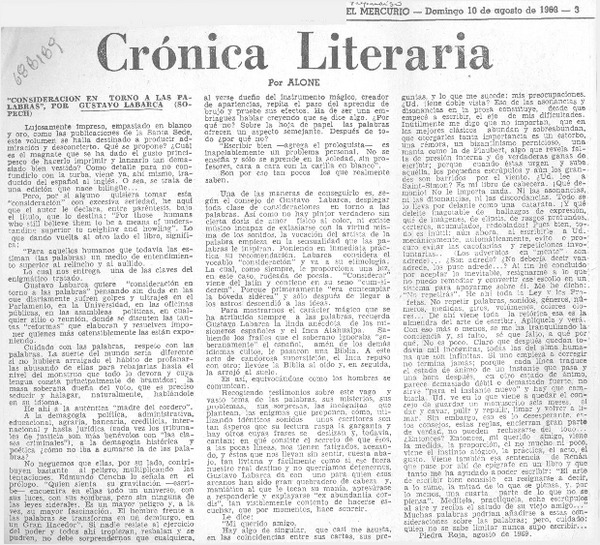 Consideración en torno a las palabras"