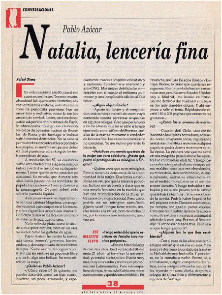 Natalia, lencería fina
