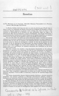 Misioneros en la Araucanía, 1600-1900  [artículo] Marciano Barrios Valdés.