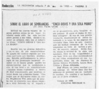 Sobre el libro de semblanzas "Cinco dedos y una sola mano"