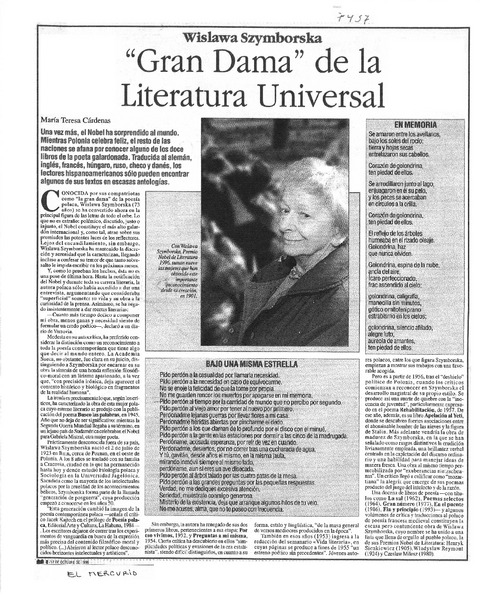 "Gran Dama" de la Literatura Universal