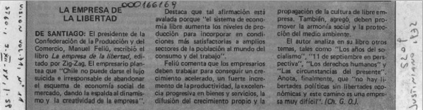 La empresa de la libertad  [artículo] Ch. G. O.