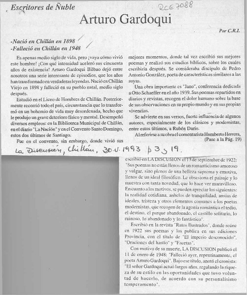 Arturo Gardoqui  [artículo] C. R. I.