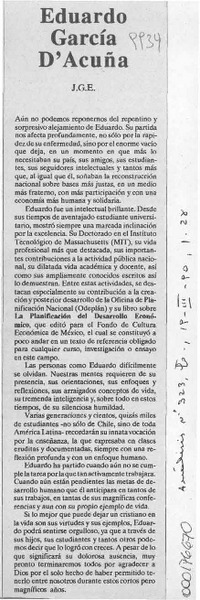 Eduardo García D'Acuña  [artículo] Juan Guillermo Espinosa.