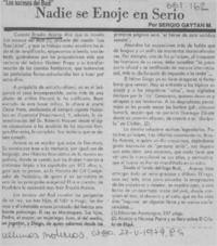 Nadie se enoje en serio  [artículo] Sergio Gaytan M.