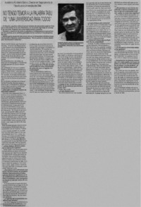 No tengo temor a la palabra tabú de "Una Universidad para todos"